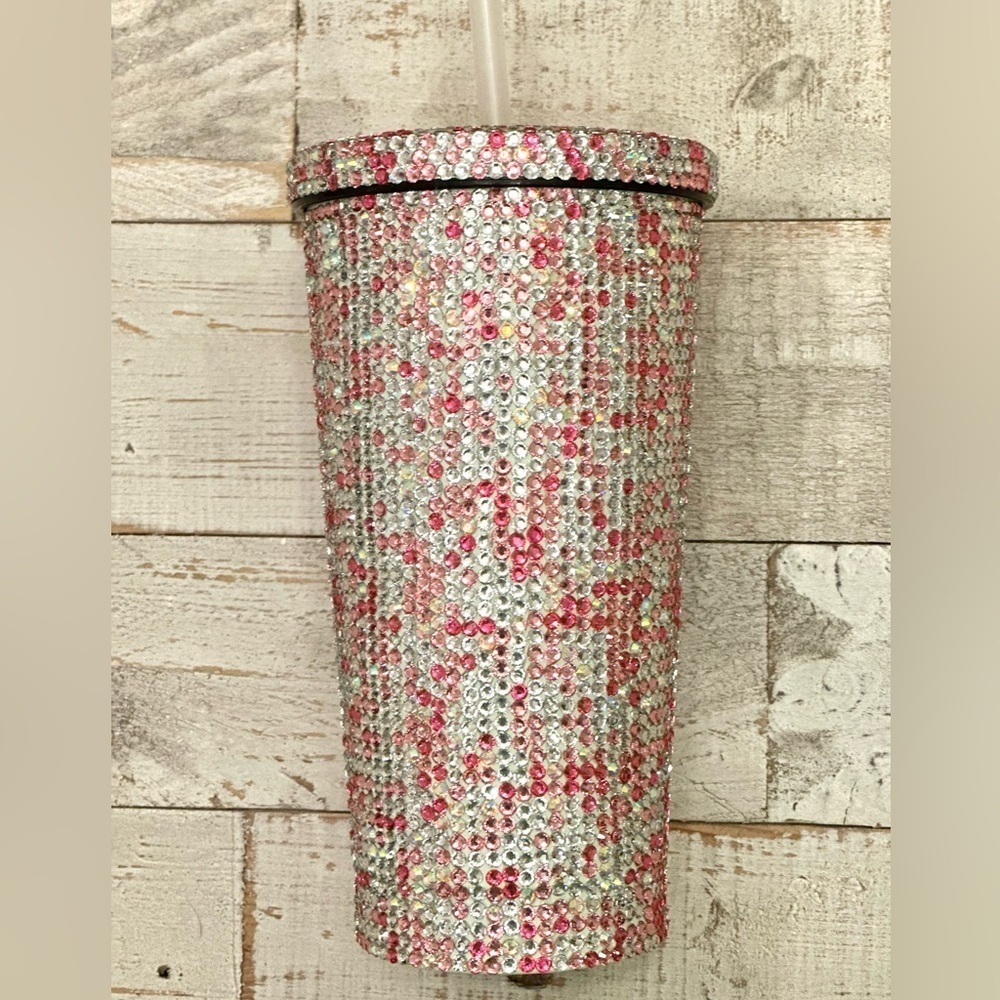 AKIRA Pink & clear crystal tumbler NWT